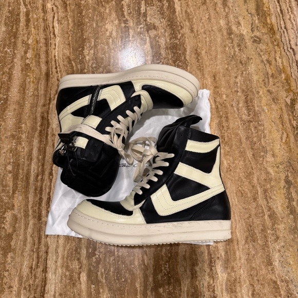 Rick Owens Other - Rick Owens Black and Cream High-Top Sneakers